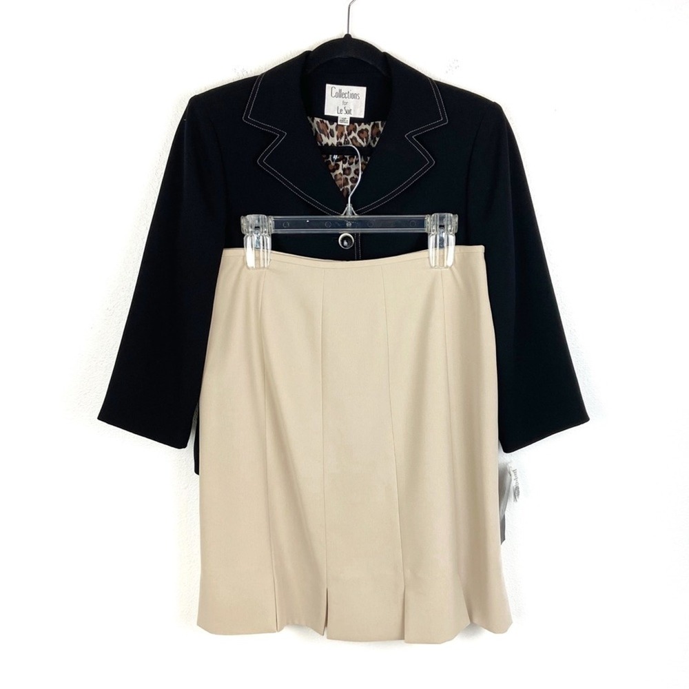Le Suit Blazer Skirt Suit Set Womens 10P Jacket Skirt Business Office NWT - Picture 3 of 14
